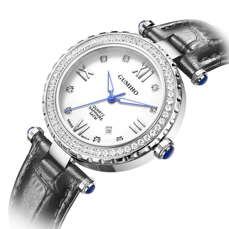 Lady Mechanical Watch With Swiss Movt And Leather Calf Strap