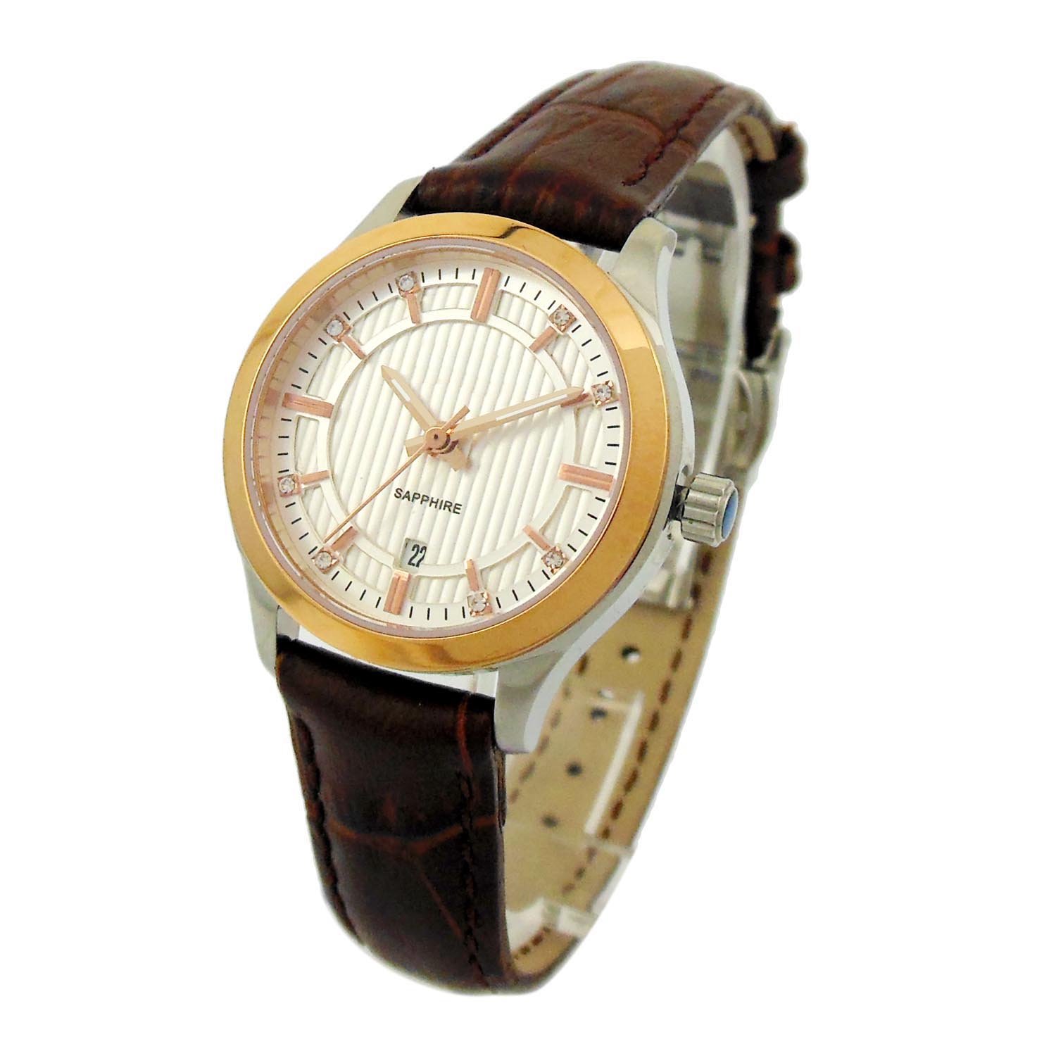 Stainless Steel Lady Watch With Genuine Leather